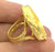 Ring Bezel Setting Blank, (25x18mm drop blank ) Adjustable Gold Plated Brass G5397