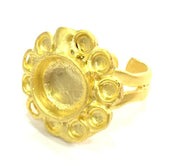 Adjustable Ring Blank, (10mm blank )  Gold Plated Brass G5399