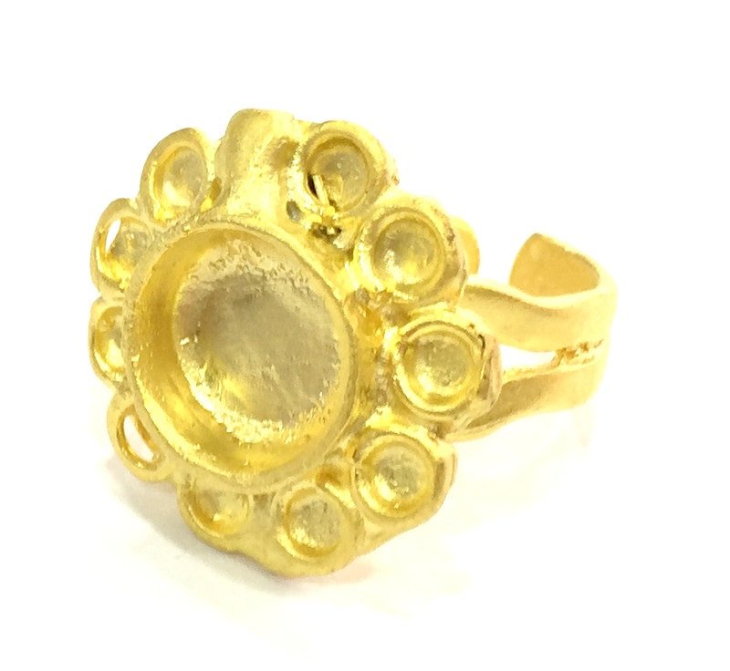 Adjustable Ring Blank, (10mm blank )  Gold Plated Brass G5399