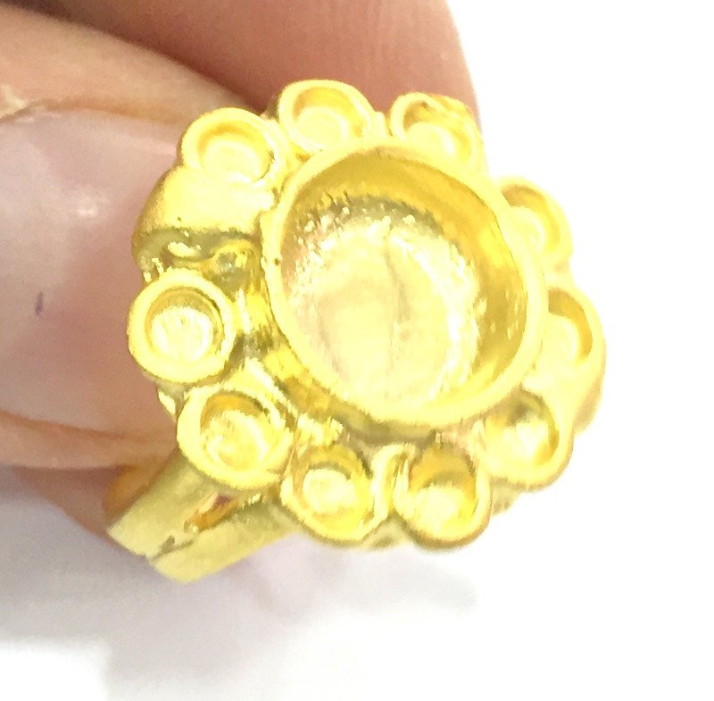 Adjustable Ring Blank, (10mm blank )  Gold Plated Brass G5399