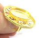 Adjustable Ring Blank, (25x18mm blank )  Gold Plated Brass G5400