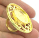 Adjustable Ring Blank, (25x18mm blank )  Gold Plated Brass G5400