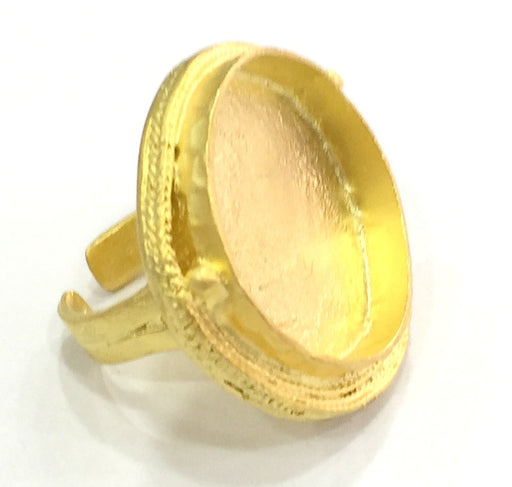 Adjustable Ring Blank, (25mm blank )  Gold Plated Brass G5401