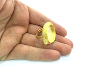 Adjustable Ring Blank, (25mm blank )  Gold Plated Brass G5401