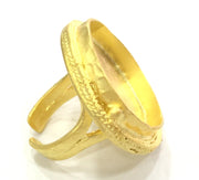 Adjustable Ring Blank, (25mm blank )  Gold Plated Brass G5401