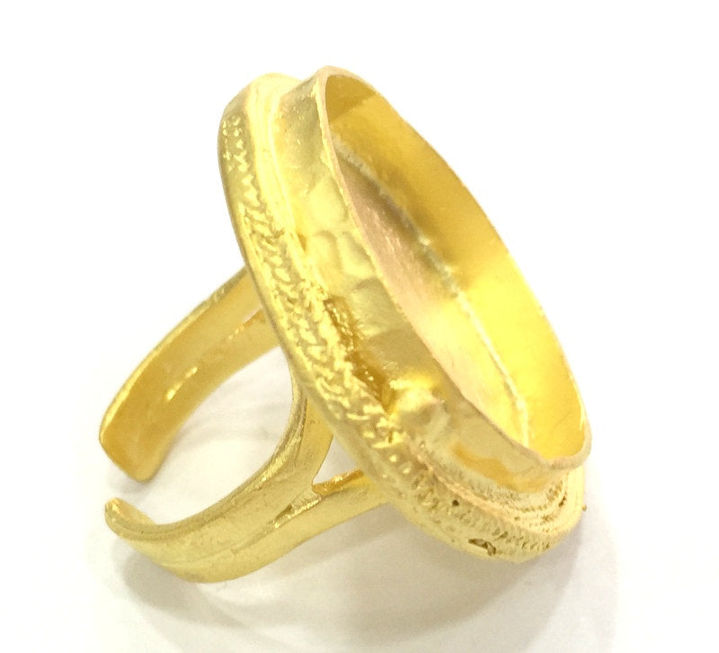 Adjustable Ring Blank, (25mm blank )  Gold Plated Brass G5401