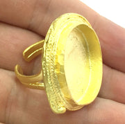 Adjustable Ring Blank, (25mm blank )  Gold Plated Brass G5401