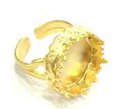 Adjustable Ring Blank, (16mm blank )  Gold Plated Brass G5403