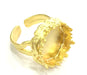 Adjustable Ring Blank, (16mm blank )  Gold Plated Brass G5403