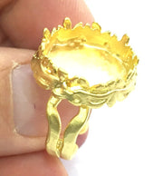 Adjustable Ring Blank, (16mm blank )  Gold Plated Brass G5403