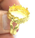 Adjustable Ring Blank, (16mm blank )  Gold Plated Brass G5403