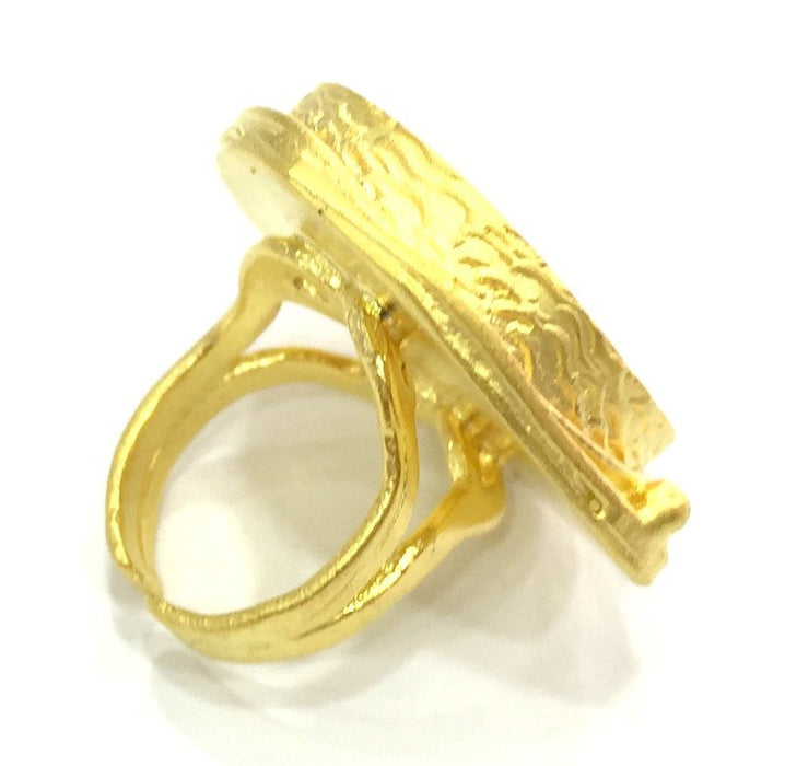 Adjustable Ring Blank, (25mm blank )  Gold Plated Brass G5404