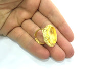 Adjustable Ring Blank, (20mm blank )  Gold Plated Brass G5405