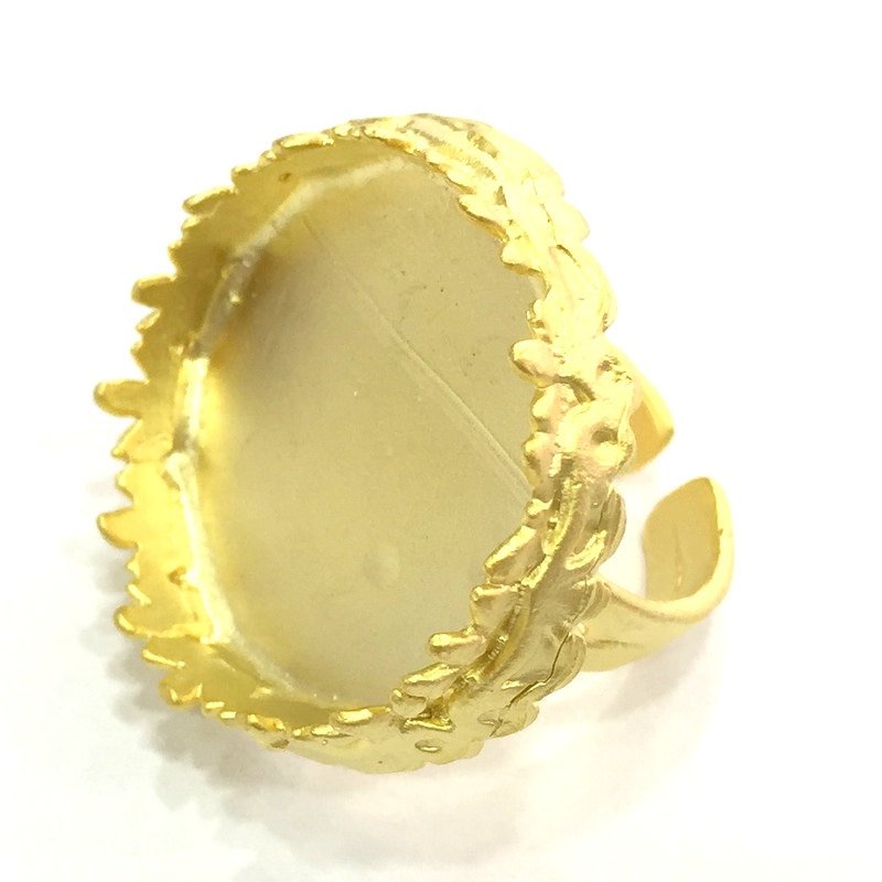 Adjustable Ring Blank, (25mm blank )  Gold Plated Brass G5406