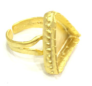 Adjustable Ring Blank, (20x20mm triangle blank )  Gold Plated Brass G5407