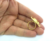 Adjustable Ring Blank, (16mm blank )  Gold Plated Brass G5409