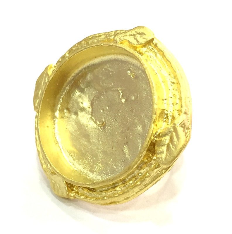 Ring Blank Bezel Setting , (25mm blank ) Adjustable Gold Plated Brass G5411