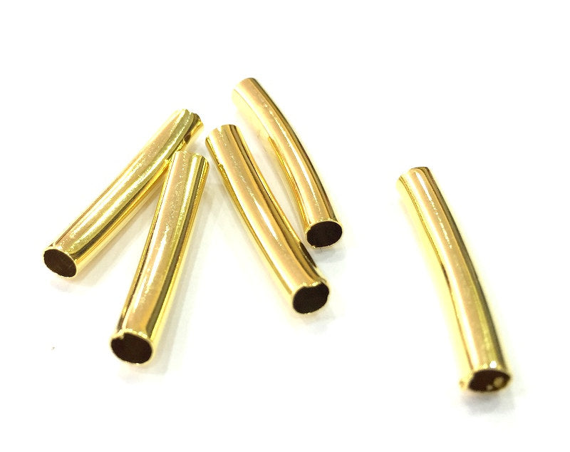 10 Tube Findings Gold Plated Brass Tube Findings (20x3 mm)  G5412