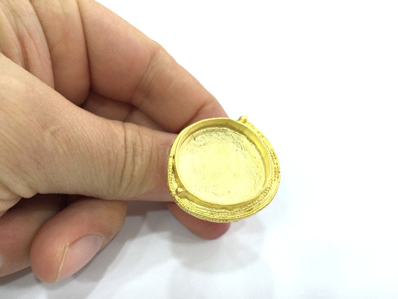 Adjustable Ring Blank, (25mm blank )  Gold Plated Brass G5401