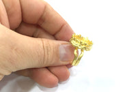 Adjustable Ring Blank, (16mm blank )  Gold Plated Brass G5403