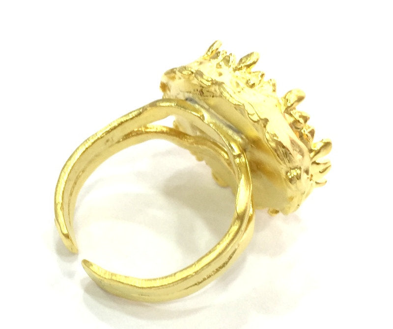 Adjustable Ring Blank, (16mm blank )  Gold Plated Brass G5403