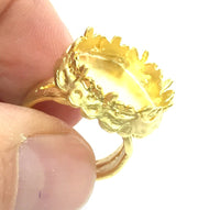 Adjustable Ring Blank, (16mm blank )  Gold Plated Brass G5403