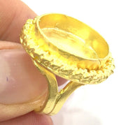 Adjustable Ring Blank, (20mm blank )  Gold Plated Brass G5405