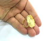 Adjustable Ring Blank, (25mm blank )  Gold Plated Brass G5406