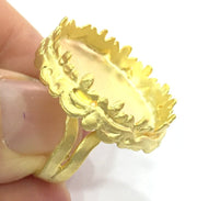 Adjustable Ring Blank, (25mm blank )  Gold Plated Brass G5406