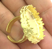 Adjustable Ring Blank, (25mm blank )  Gold Plated Brass G5406
