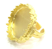 Adjustable Ring Blank, (25mm blank )  Gold Plated Brass G5406