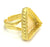 Adjustable Ring Blank, (20x20mm triangle blank )  Gold Plated Brass G5407