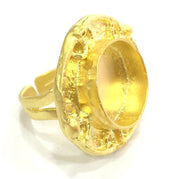 Adjustable Ring Blank, (16mm blank )  Gold Plated Brass G5409