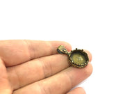 Antique Bronze Brass Blank (16mm blank) , Mountings  G5423