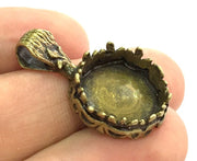 Antique Bronze Brass Blank (16mm blank) , Mountings  G5423