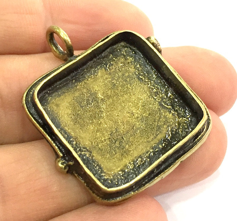 Antique Bronze Brass Blank (25x25mm blank) , Mountings  G5429