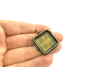Antique Bronze Brass Blank (25x25mm blank) , Mountings  G5429