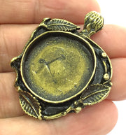 Antique Bronze Brass Blank (25mm blank) , Mountings  G5431
