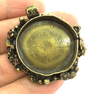 Antique Bronze Brass Blank (30mm blank) , Mountings  G5433