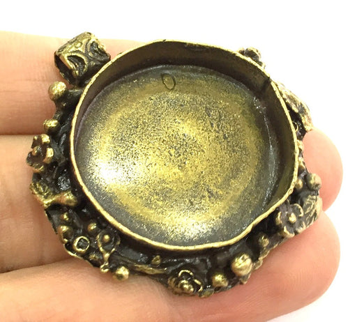Antique Bronze Brass Blank (30mm blank) , Mountings  G5433