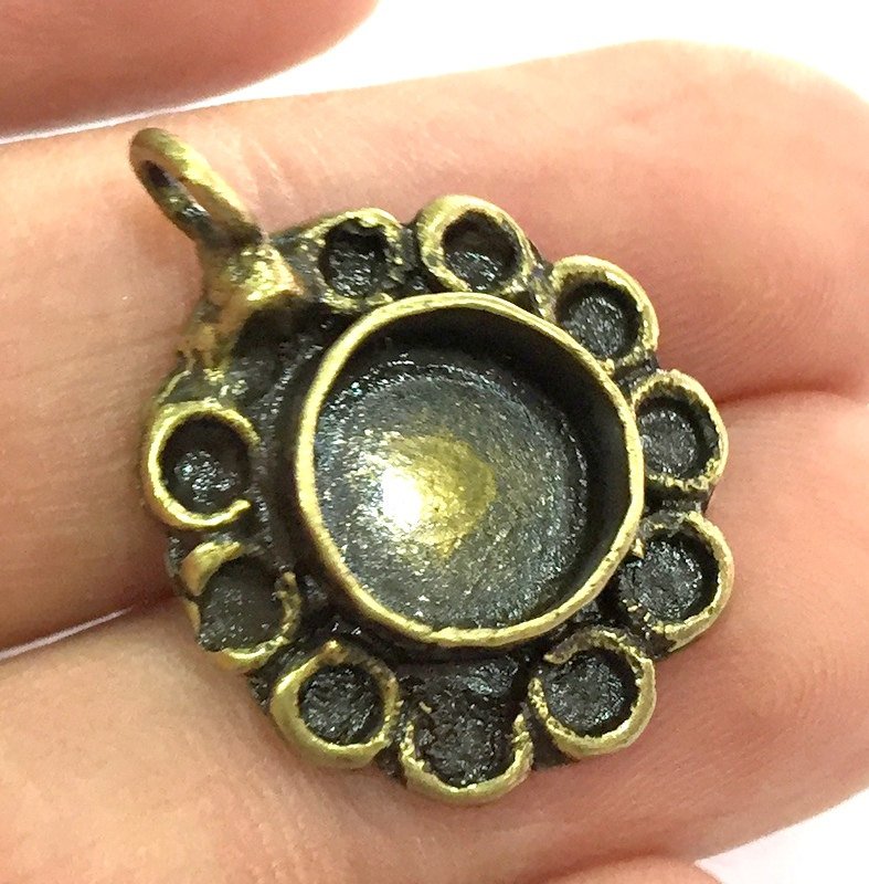 Antique Bronze Brass Blank (10mm blank) , Mountings  G5434