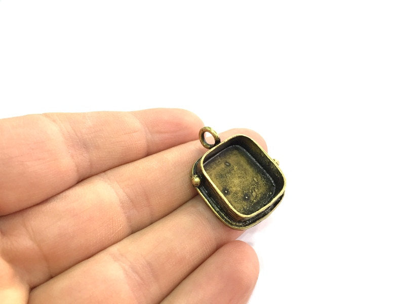 Antique Bronze Brass Blank (20x20mm blank) , Mountings  G5437