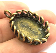 Antique Bronze Brass Blank (25x18mm blank) , Mountings  G5442