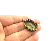 Antique Bronze Brass Blank (25x18mm blank) , Mountings  G5442