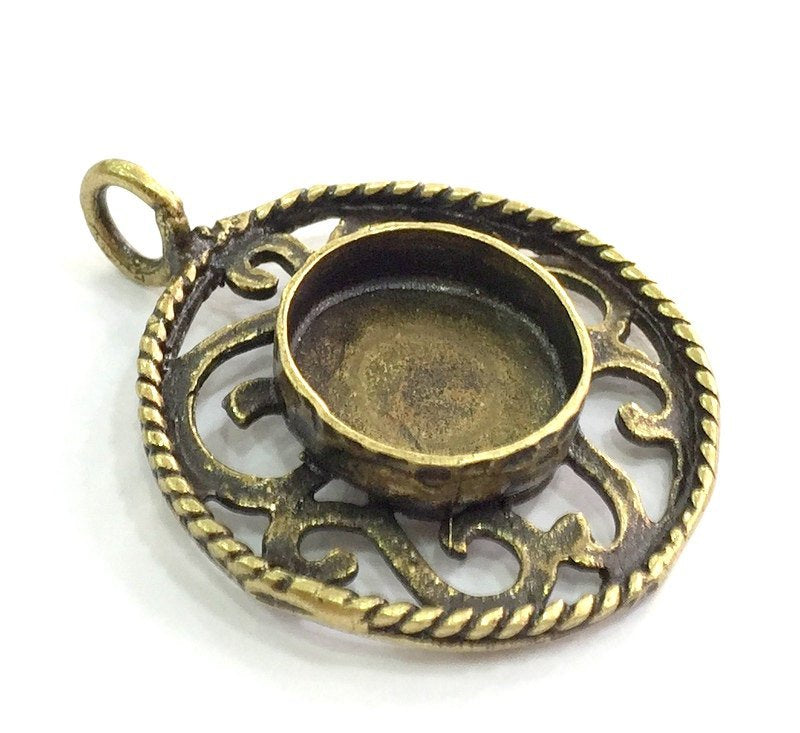 Antique Bronze Brass Blank (16mm blank) , Mountings  G5450