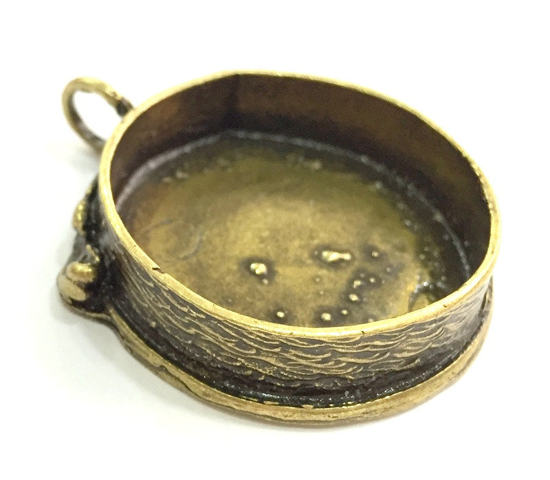 Antique Bronze Brass Blank (24mm blank) , Mountings  G12299