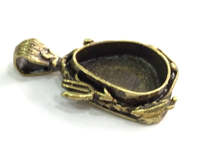 Antique Bronze Brass Blank (18x13mm drop blank) , Mountings  G5459