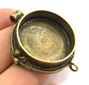 Antique Bronze Pendant Blank Base Setting Necklace Blank Mountings Antique Bronze Brass (30mm blank) , Mountings  G5461