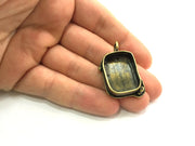 Antique Bronze Brass Blank (30x22mm blank) , Mountings  G5463