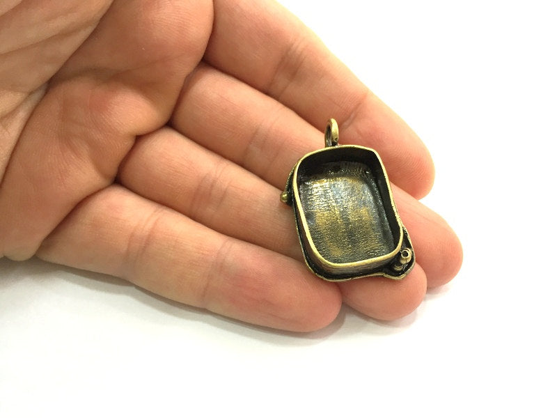 Antique Bronze Brass Blank (30x22mm blank) , Mountings  G5463